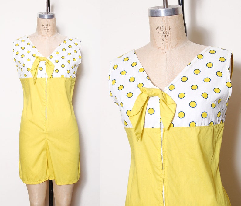 yellow polka dot playsuit
