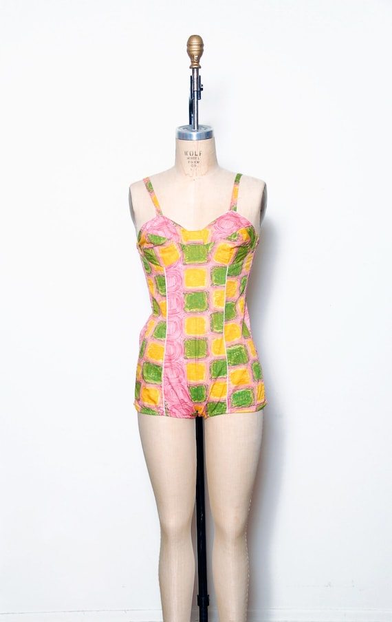 Vintage 50s Bathing Suit 1950s Jantzen One Piece Gem