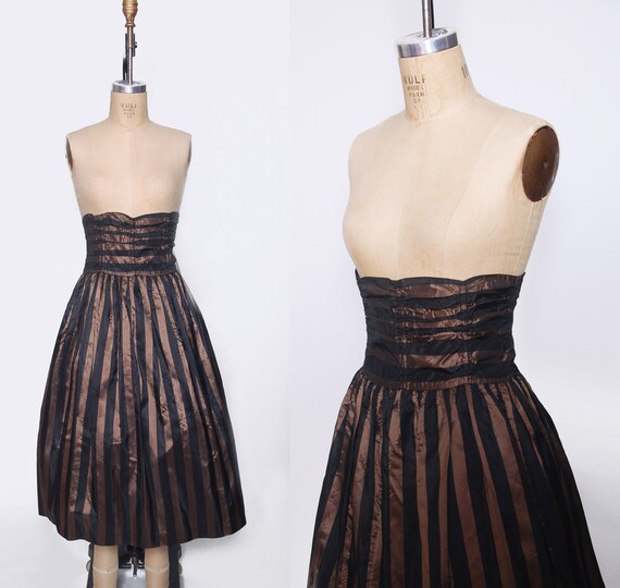 Vintage 40s high waist skirt / cinched waist skirt
