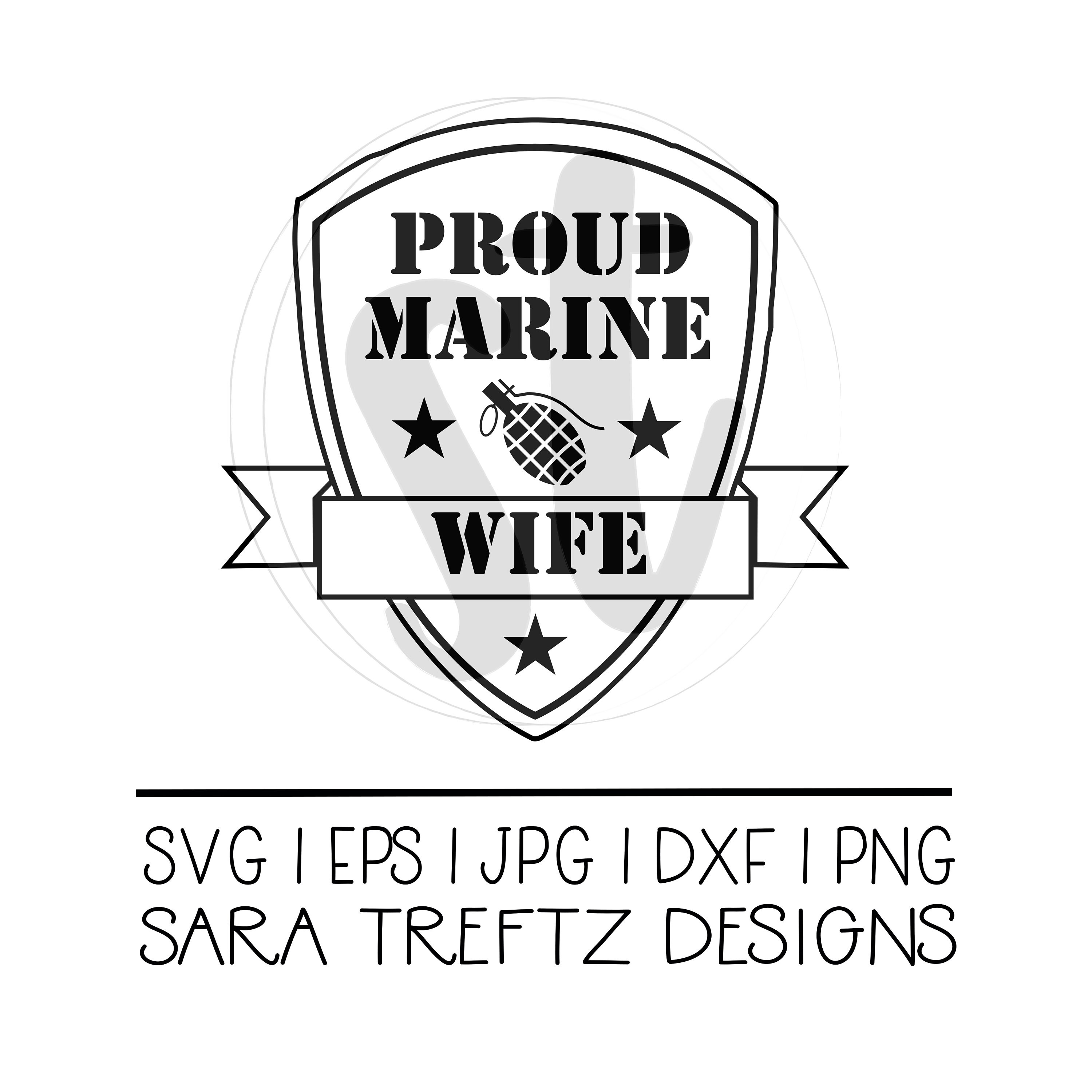 Download Proud Marine wife SVG cut file marine spouse military wife ...