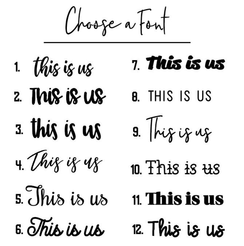 This is us vinyl decal 12 font options this is us sticker Etsy