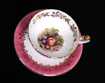 Mint condition D.Jones Artist Signed Aynsley Teacup and Saucer