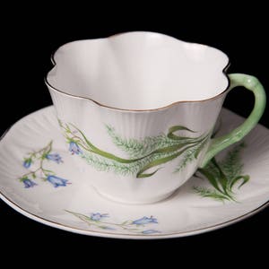 1940's Bluebell Dainty Shape Shelley Bone China Teacup and Saucer