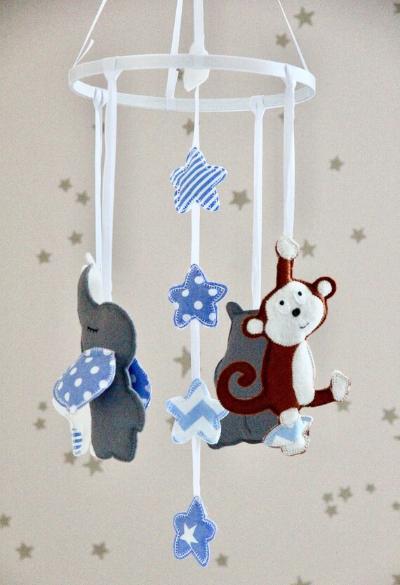 DIY Baby Mobile KitBlue Jungle Animal Baby MobileJungle Etsy