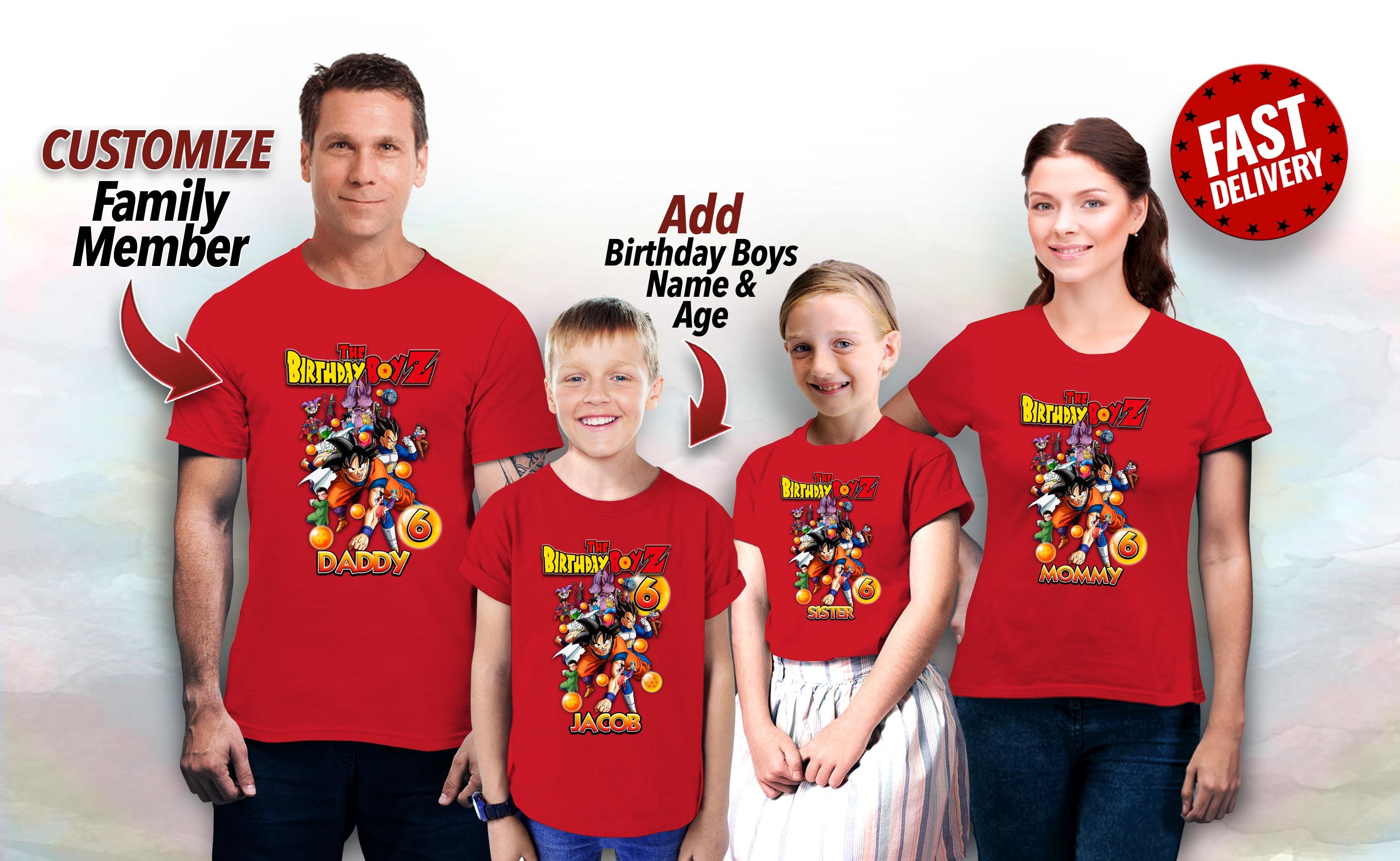 Dragonball Z Birthday Shirt For Kids or For Family Matching T Etsy