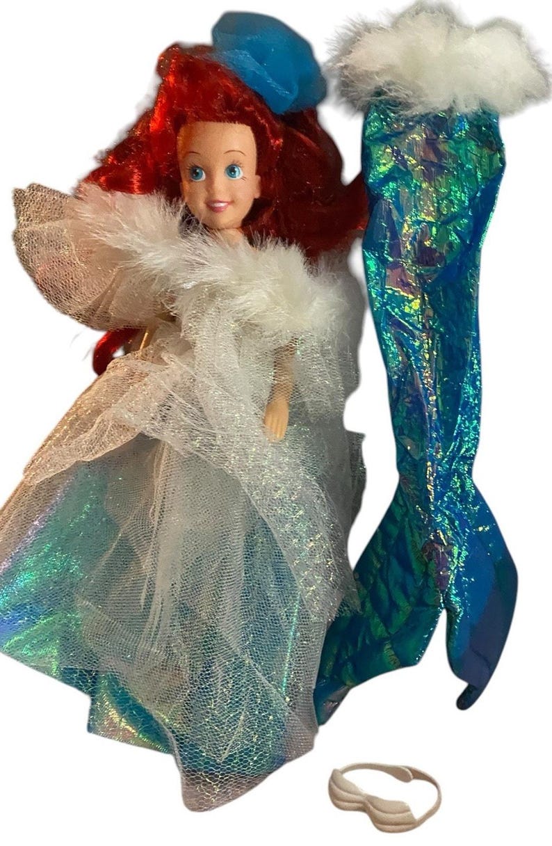 Disney Tyco Little Mermaid Holiday Ariel Doll Dress Tail Clamshell Bikini Top image 1
