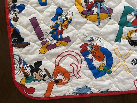 Vtg Dundee Disney Mickey Mouse Alphabet Baby Blanket Quilt USA Throw 80s Etsy Canada