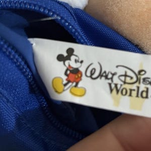 Vintage 90s Disney Mickey Mouse Plush Fanny Pack Waist Bag Blue Disneyland WDW image 7