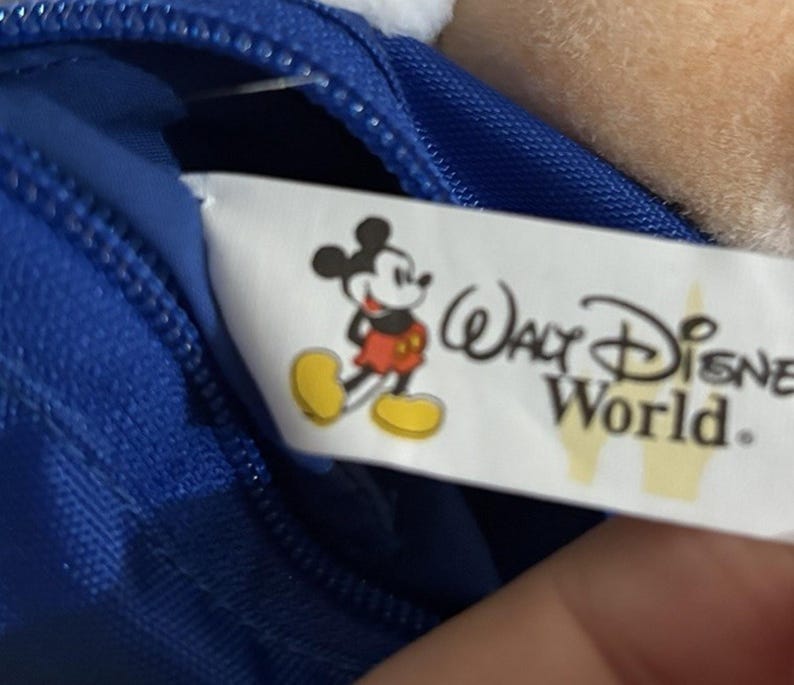 Vintage 90s Disney Mickey Mouse Plush Fanny Pack Waist Bag Blue Disneyland WDW image 7