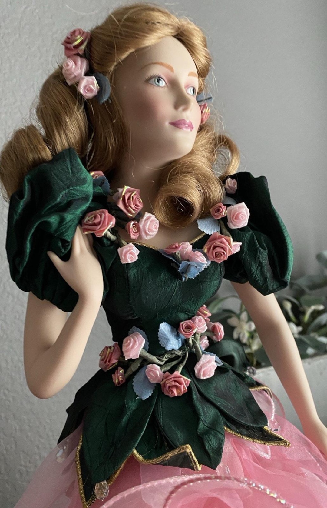 Franklin Mint Heirloom Doll Rose Princess Porcelain 21” Joyce