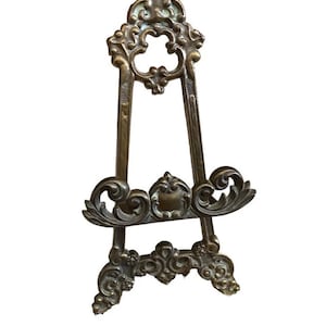 Vintage Ornate Brass Display Easel Picture Plate Book Stand Holder
