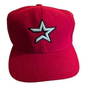 Vintage Houston Astros Hat New Era Snap Back Wool Red Baseball H Kap Star