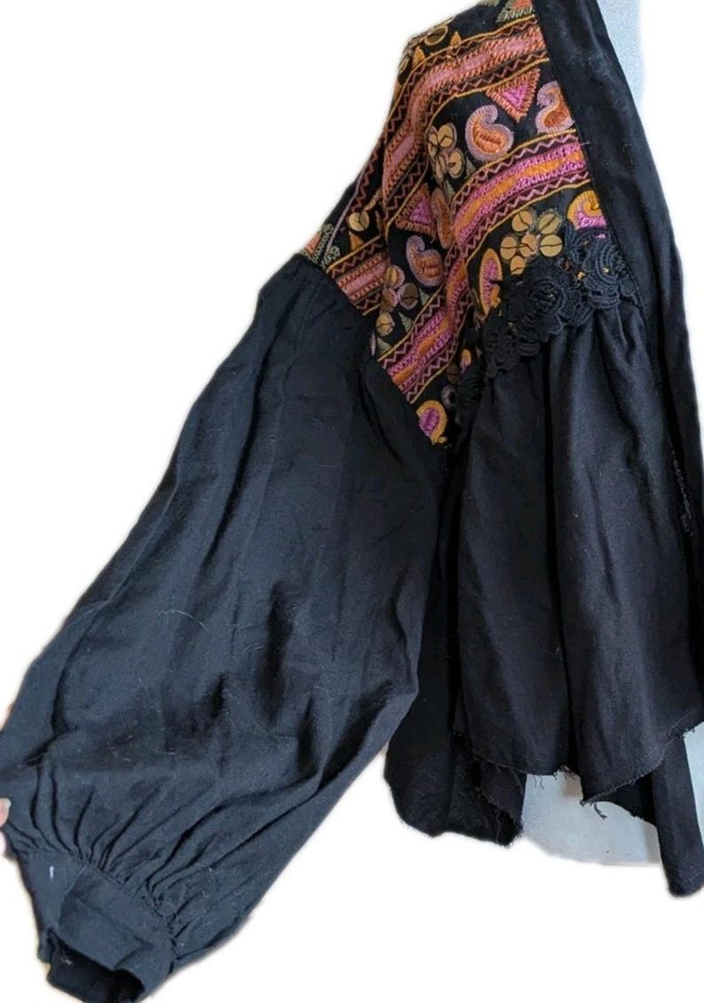 Free People Savannah Bed Jacket Boho Festival Embroidered Crop Cardigan M NWT image 18
