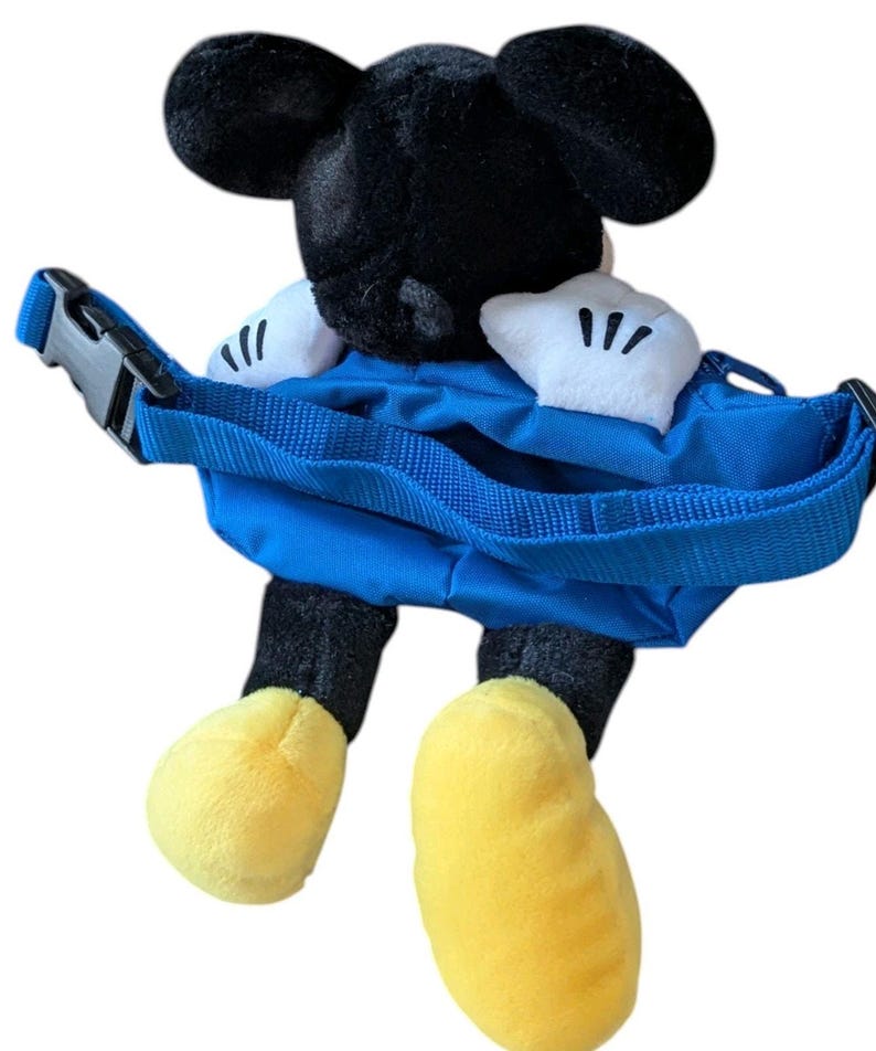 Vintage 90s Disney Mickey Mouse Plush Fanny Pack Waist Bag Blue Disneyland WDW image 10