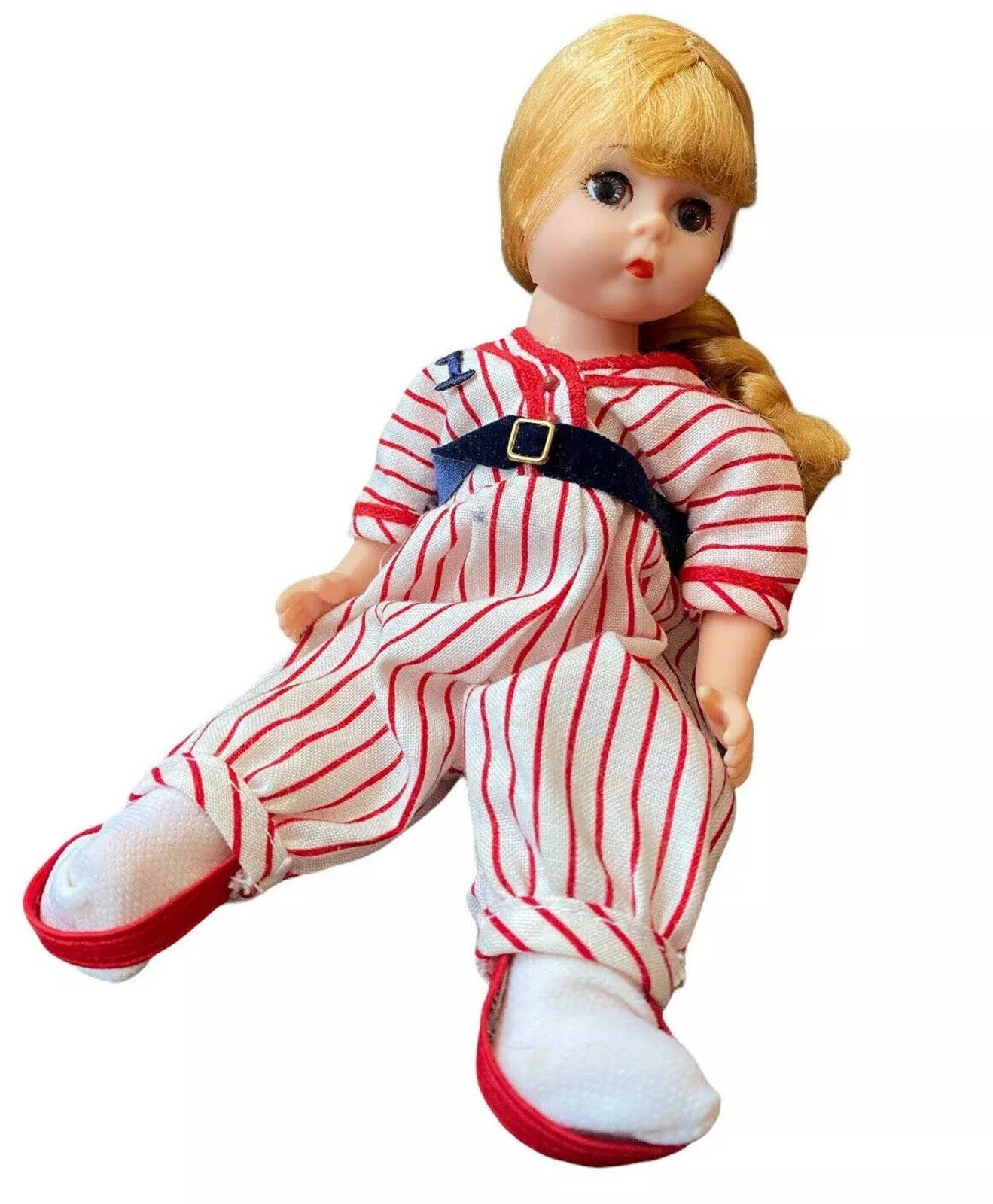 Vintage Madame Alexander Baseball Player Girl Doll 8 90s White Red