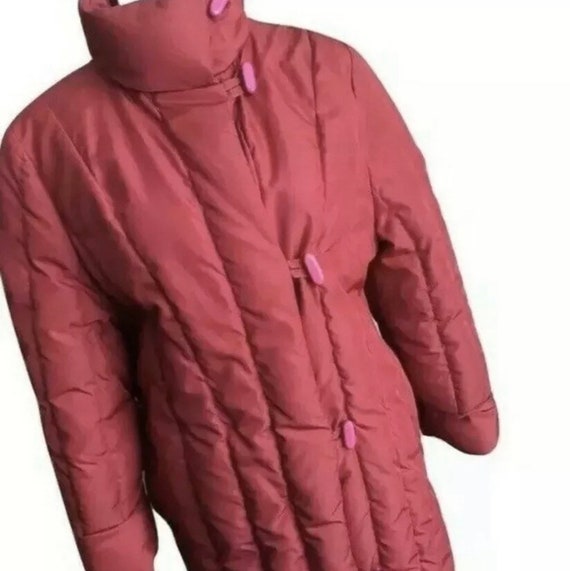 Vintage Puffer Trench Coat Long Duster Jacket Retr
