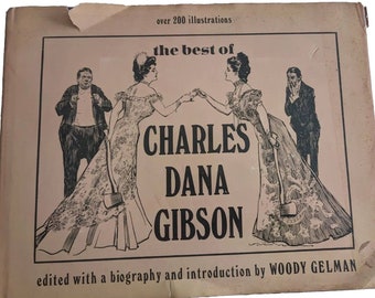 Mejor libro de tapa dura de Charles Dana Gibson 1969 Ilustraciones de Woody Gelman Moda