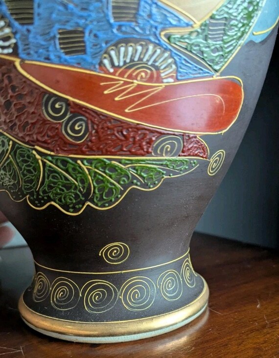 薩摩焼 手描き金鍍金花瓶 盛上 12インチ 不滅 - Etsy 日本