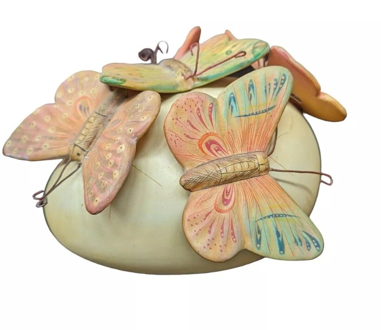 Vintage Sergio Bustamante Butterfly Egg Sculpture Signed 1990s