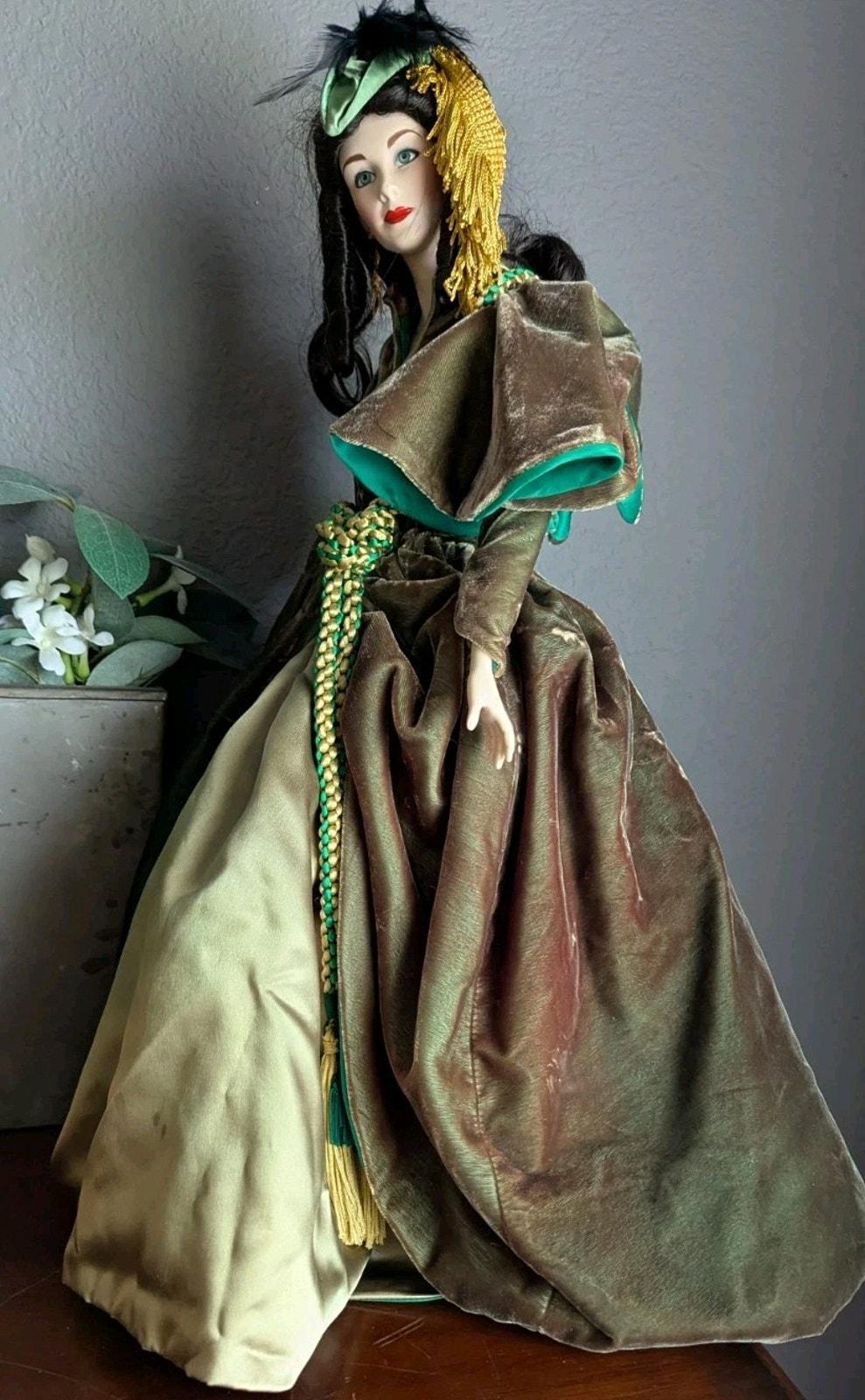 green emerald velvet dress Amazon.com: Mattel 2001 Timeless Treasures Collectible Doll - Scarlett Ohara