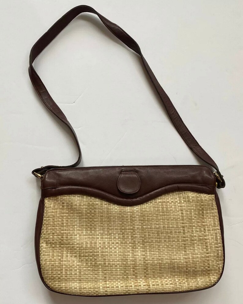 Vtg 90s Etienne Aigner Woven Leather Crossbody Handbag Purse Weave