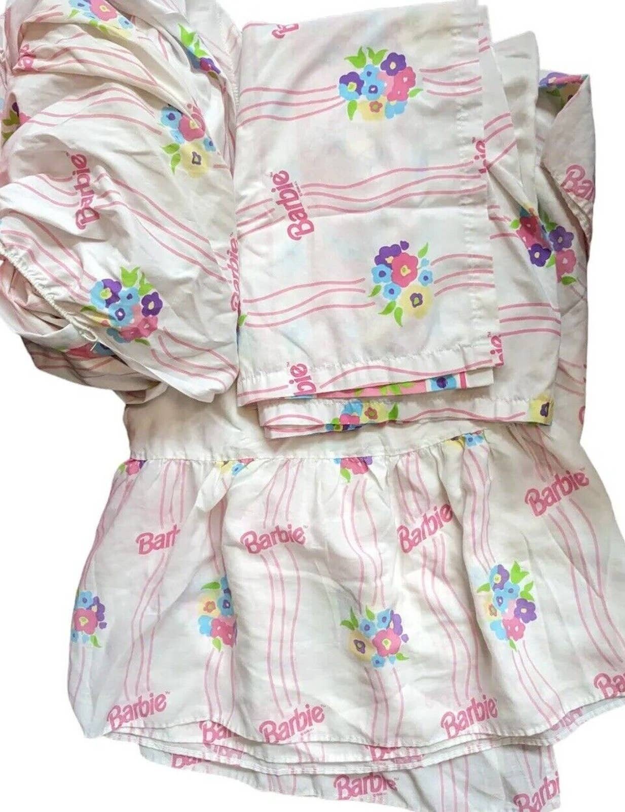 Vintage Bibb Barbie Twin Size Bedding Flat Top Fitted Sheet - Etsy