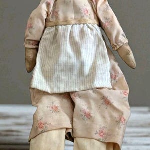 Antieke primitieve stoffen pop volkskunst Amish prairiejurk 15&quot; Americana Ragdoll