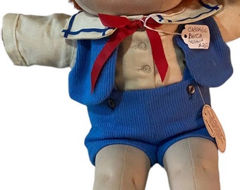 Vintage Soft Sculpture Doll Artist Made 80s Girl 22” Cloth Olgas Orphans