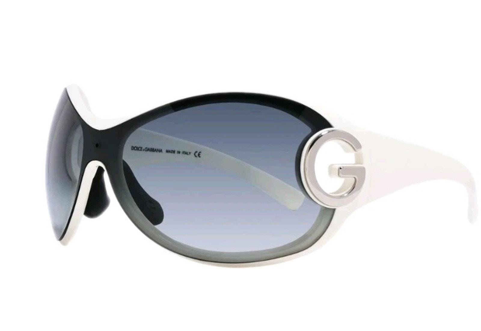 Dolce & Gabbana DG 6024B Shield Sunglasses Oversized Crystal White