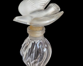 Vtg Nina Ricci Lalique Glass Perfume Bottle Dove Empty 3” France Small