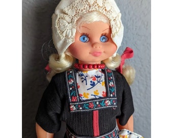 Vtg Rozetta Doll Amsterdam Holland Girl 11” Dutch Clogs Traditional Dress Folk
