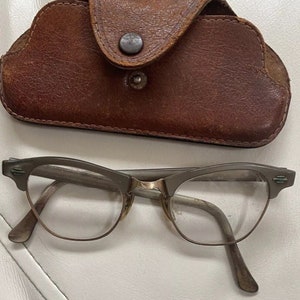 Vtg Artcraft 12K Gold Filled Cat Eye Glasses Women Frames Aluminum 1950s