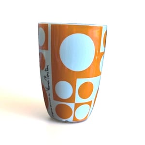 Verner Panton Menu Café Chá Xícara Vea Laranja Branco Geométrico Dinamarquês MCM Arte