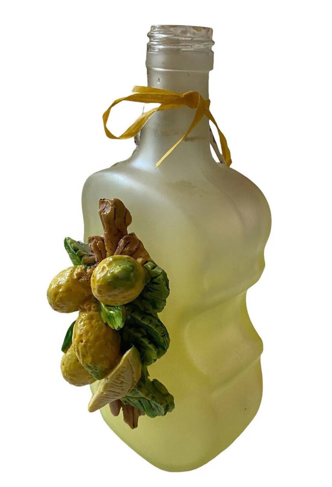 Vtg Limoncello Bottle Empty Majolica Lemons Positano Italy Etsy