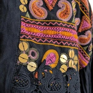 Free People Savannah Bed Jacket Boho Festival Embroidered Crop Cardigan M NWT image 16
