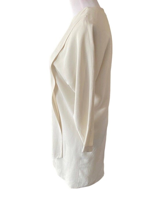 Vintage 80s Daymor Couture Dress 8 L/S Wrap White… - image 3