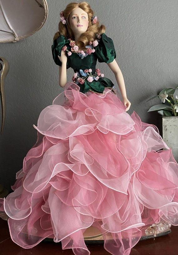 人形 Rose Franklin Mint Heirloom Doll Rose Princess Porcelain 21” Joyce