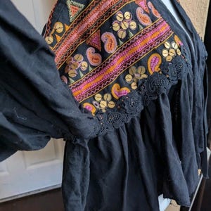 Free People Savannah Bed Jacket Boho Festival Embroidered Crop Cardigan M NWT image 13