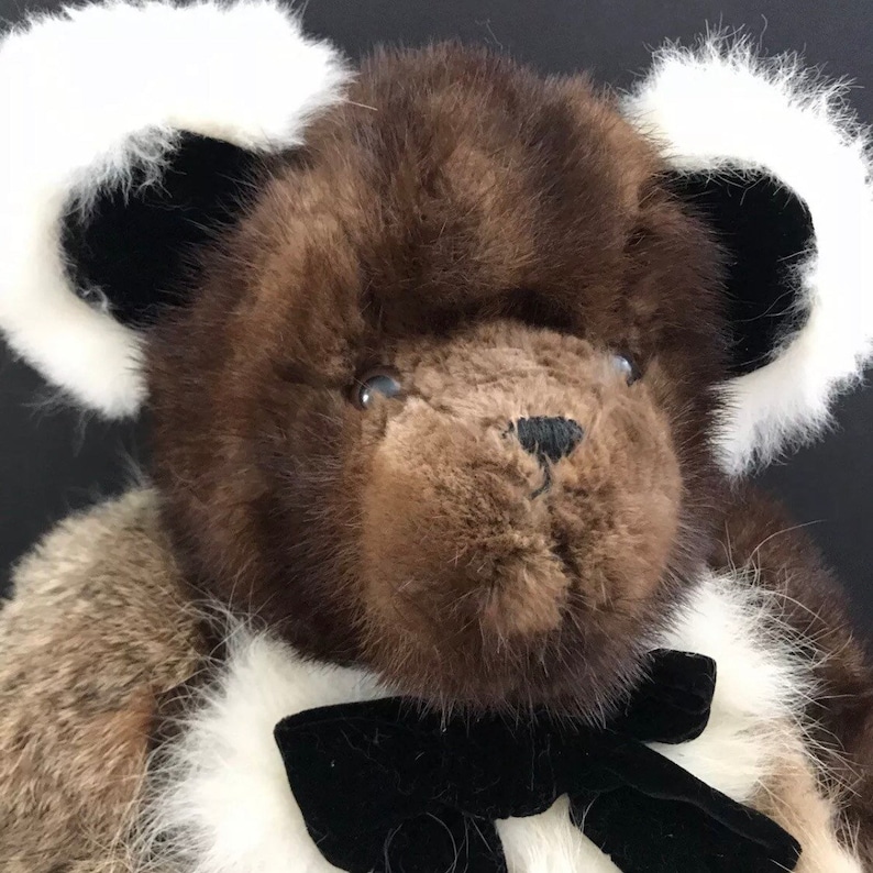 Vtg real fur mink teddy bear handmade carol lyn artist saks fifth avenue