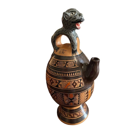 工芸品 Peru pottery church Vintage Church Ayacucho Peru Folk Art Clay Pottery Table