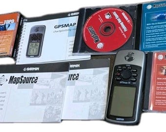 Garmin GPS MAP76 Bundle MapSource BlueChart Fishing Hot Spots Manual Software