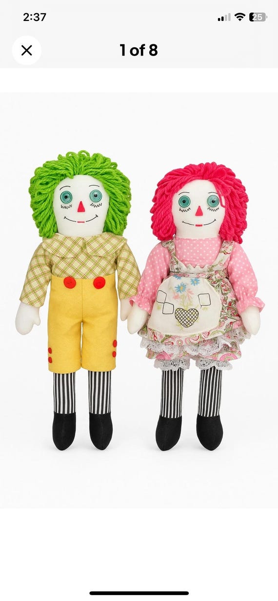 ラガディアン＆アンディ12ケ月記念ドールセット Raggedy Ann & Andy