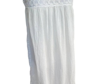 Vtg Nightgown Cotton Lace Embroidery Cottagecore 10 White Prairie Marks Spencer