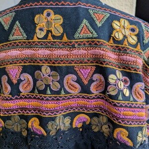 Free People Savannah Bed Jacket Boho Festival Embroidered Crop Cardigan M NWT image 11
