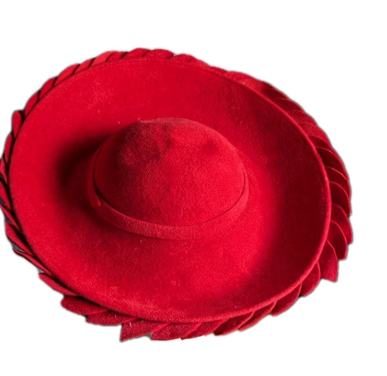 Vtg George Zamaul Couture Glamour Hat Red Rhinestone African Nigerian Beaded Vtg George Zamaul Couture Glamour Hat Red Rhinestone African  main image 3