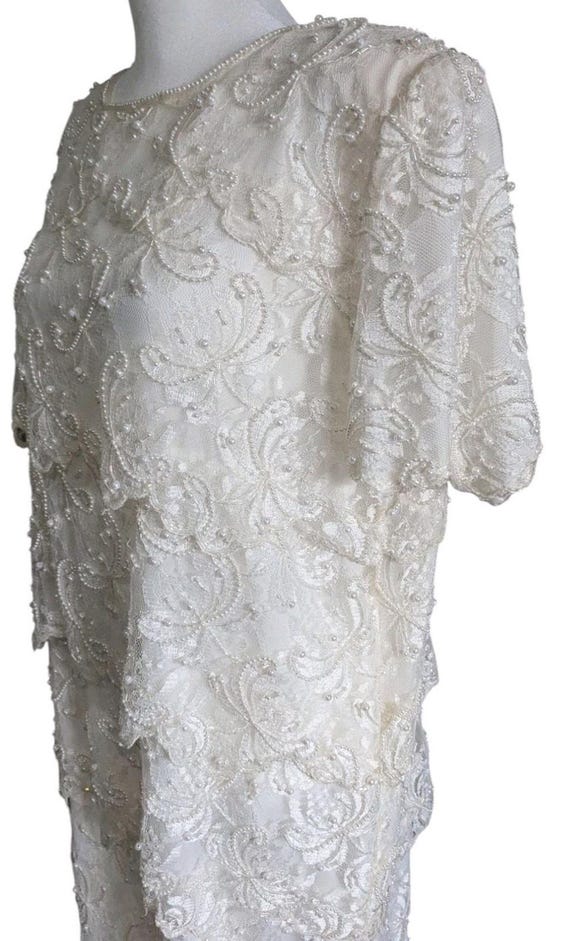scala white beaded dress SCALA 80113 - Long Sheath Dress