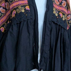 Free People Savannah Bed Jacket Boho Festival Embroidered Crop Cardigan M NWT image 14