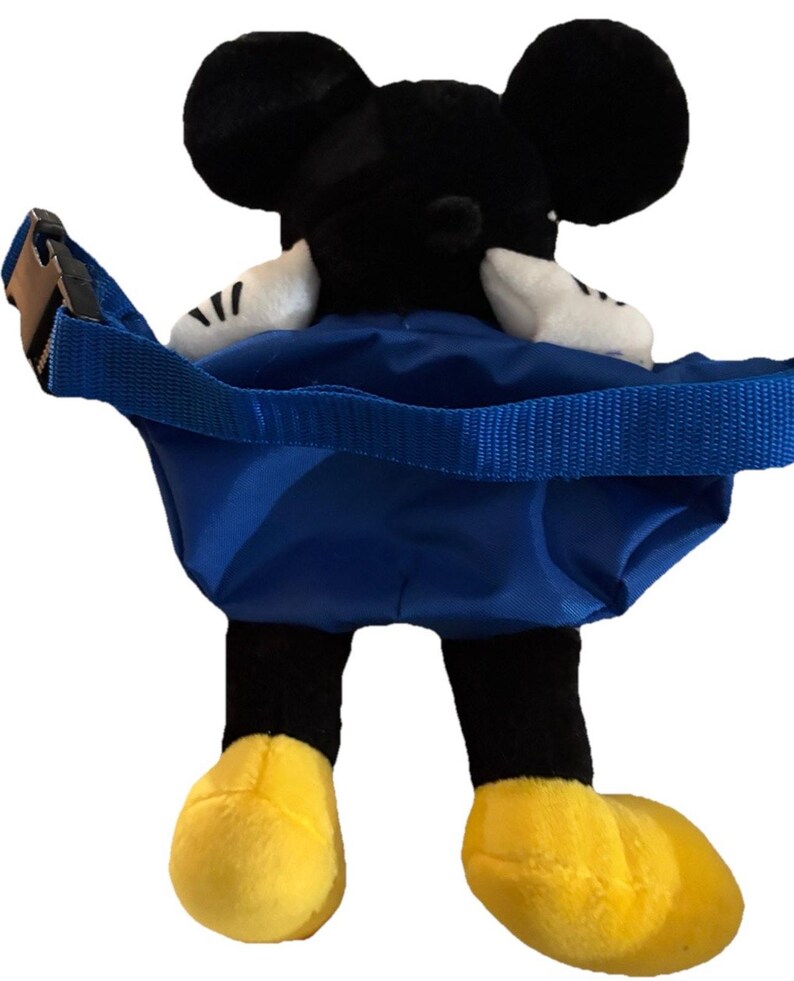 Vintage 90s Disney Mickey Mouse Plush Fanny Pack Waist Bag Blue Disneyland WDW image 5