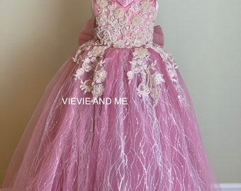 Pearl floor length dress for girls