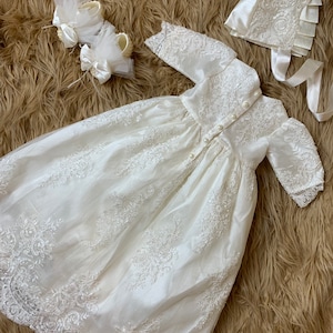 Christining gown | baptism gown | white gown | kids gown | lace baptism gown | ivory Christening gown | its a boy | its a girl |